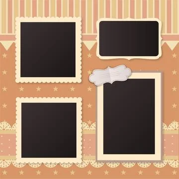 Vintage scrapbook frames Stock Illustration