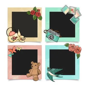 Vintage scrapbook frames Stock Illustration