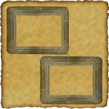 Vintage scrapbook old paper with frames Stock Illustration