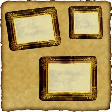 Vintage scrapbook old paper with frames Stock Illustration