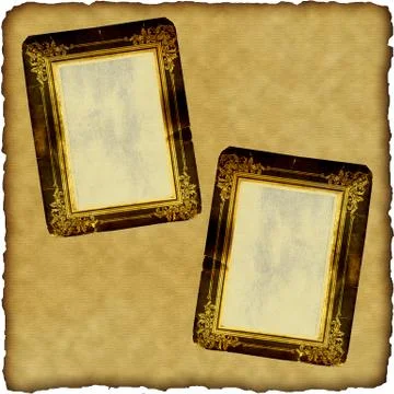 Vintage scrapbook old paper with frames Stock Illustration