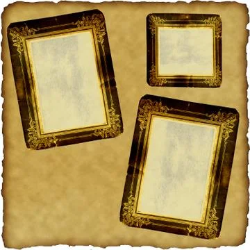 Vintage scrapbook old paper with frames Stock Illustration
