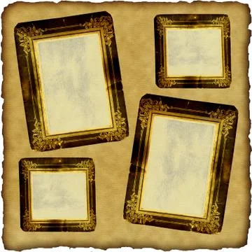 Vintage scrapbook old paper with frames Stock Illustration