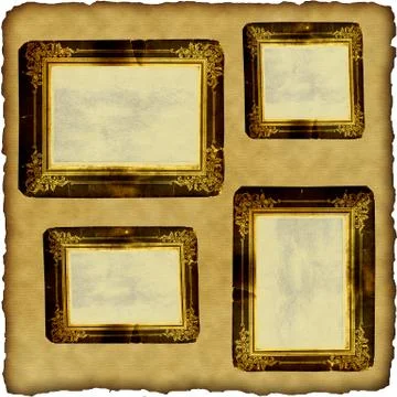 Vintage scrapbook old paper with frames Stock Illustration