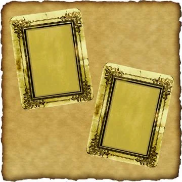 Vintage scrapbook old paper with frames Stock Illustration