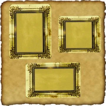 Vintage scrapbook old paper with frames Stock Illustration
