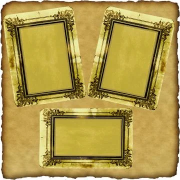 Vintage scrapbook old paper with frames Stock Illustration