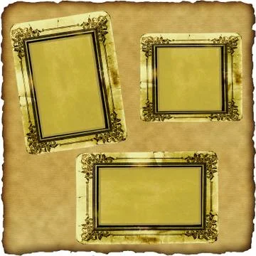 Vintage scrapbook old paper with frames 스톡 일러스트