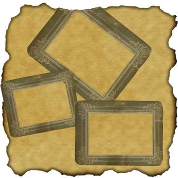 Vintage scrapbook old paper with frames 스톡 일러스트