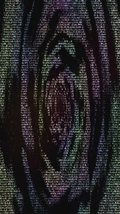 Vintage Screen Glitch Loop Portrait Stock Footage 331082927