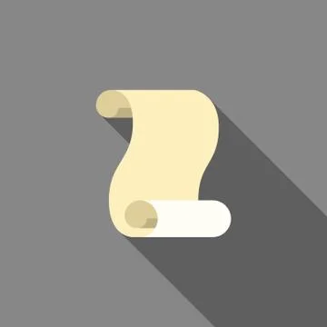 Vintage scroll icon vector, flat design Illustrazione stock