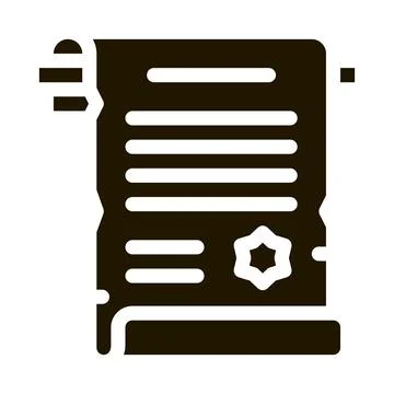 Vintage Scroll Icon Vector Glyph Illustration 스톡 일러스트