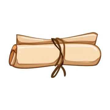 Vintage scroll papyrus cartoon vector illustration Stock Illustration