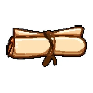 Vintage scroll papyrus pixel art vector illustration Illustrazione stock