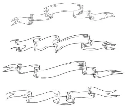 Vintage scrolls set Stock Illustration