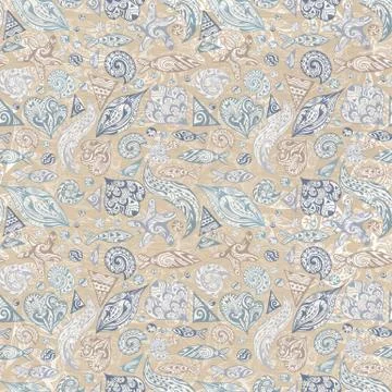 Vintage Sea Pattern Stock Illustration