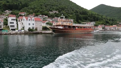 Vintage sea ship waves Stock Footage 128704114