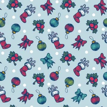Vintage seamless Christmas pattern Иллюстрация