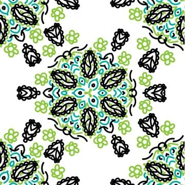 Vintage seamless damask pattern. Tile. Hand drawn background. Wallpaper in Vi Stock Illustration