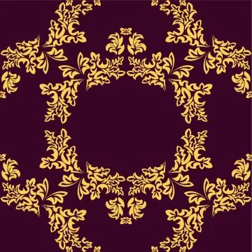 Vintage seamless damask pattern. Tile. Hand drawn background. Wallpaper in Vi Stock Illustration