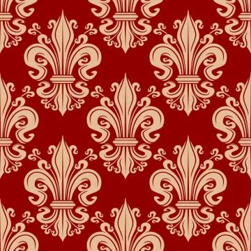 Vintage seamless fleur-de-lis floral pattern 스톡 일러스트