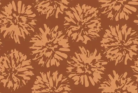 Vintage seamless floral pattern of aster flowers in retro style. Vector sea.. Stock Illustration