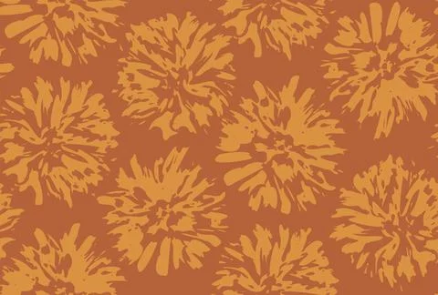 Vintage seamless floral pattern of aster flowers in retro style. Vector sea.. 스톡 일러스트