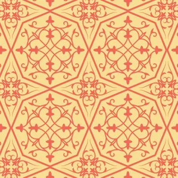Vintage seamless linear pattern in damask / persian / turkish style. 스톡 일러스트