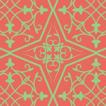 Vintage seamless linear pattern in damask / persian / turkish style. Stock Illustration