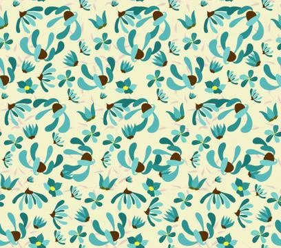 Vintage seamless pattern with abstract flowers Floral background Stock Illustration