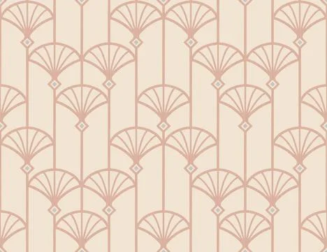 Vintage seamless pattern in art deco style. Retro seamless floral pattern w.. Stock Illustration