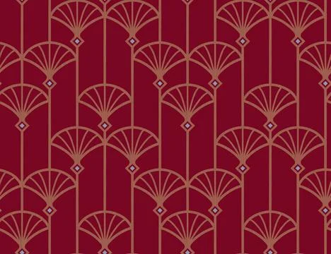 Vintage seamless pattern in art deco style. Retro seamless floral pattern w.. Stock Illustration