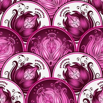 Vintage seamless pattern with circles Stock Illustration