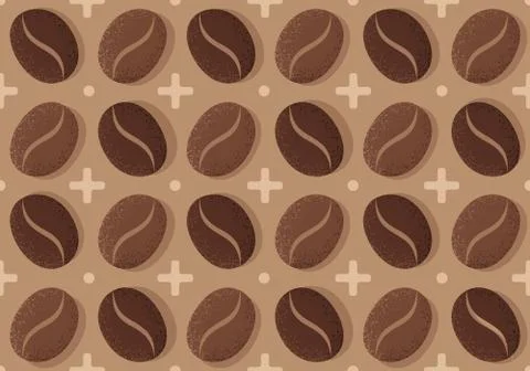 Vintage seamless pattern with coffee beans Stock Illustration