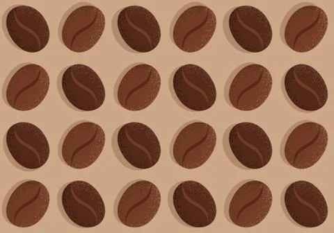 Vintage seamless pattern with coffee beans Stock Illustration