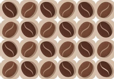Vintage seamless pattern with coffee beans イラスト素材