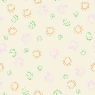 Vintage seamless pattern design with retro color combination Stock Illustration