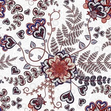 Vintage seamless pattern. Flowers background in eastern style. Decorative Illustrazione stock
