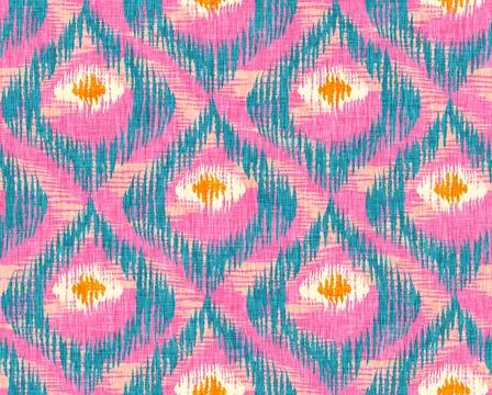 Vintage seamless pattern in ikat style. Stock Illustration