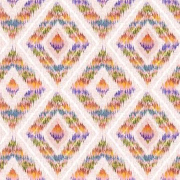 Vintage seamless pattern in Ikat style. Abstract pattern for home decor in .. Иллюстрация