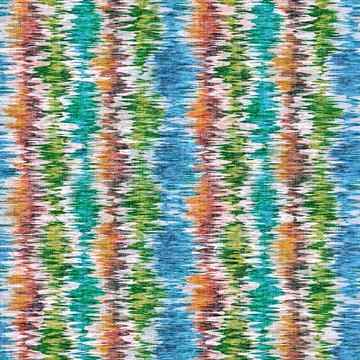 Vintage seamless pattern in Ikat style. Waves pattern for holidays in retro.. 库存插图