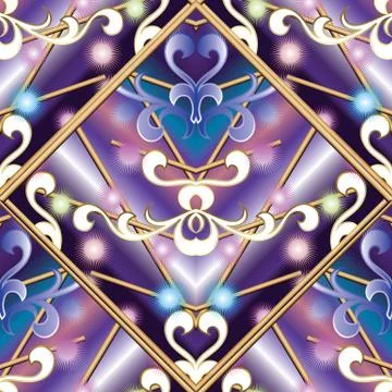 Vintage seamless pattern. Modern geometric abstract background. Modern 3d wal Stock Illustration