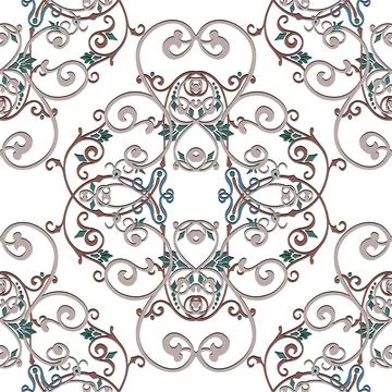 Vintage seamless pattern. Ornamental arabesque background. Repeat vector back 스톡 일러스트