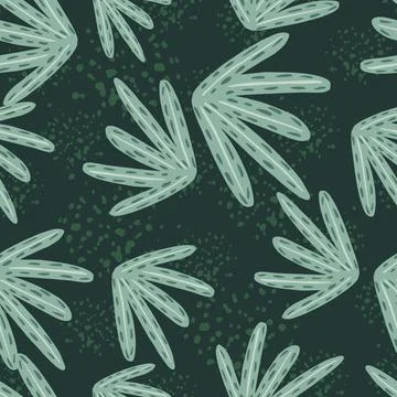 Vintage seamless pattern with random pastel tones foliage abstract print. Dar Illustrazione stock