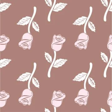 Vintage Seamless pattern roses Stock Illustration