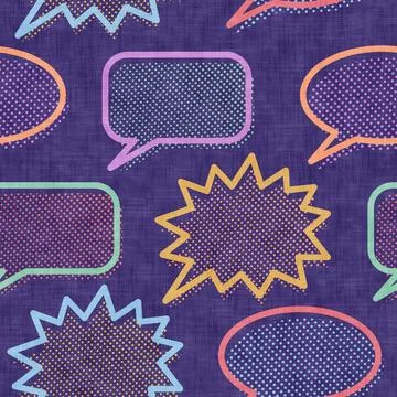 Vintage seamless pattern of speech bubbles. Retro speech bubble pattern in .. Stock Illustration