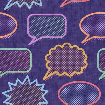 Vintage seamless pattern of speech bubbles. Retro speech bubble pattern in .. 스톡 일러스트