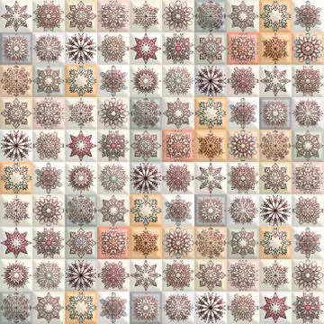 Vintage seamless pattern with tile patchwork elements. Illustrazione stock