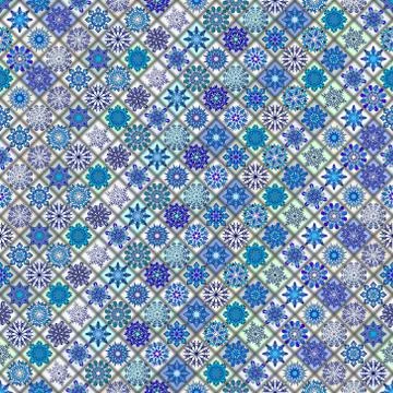 Vintage seamless pattern with tile patchwork elements. 库存插图