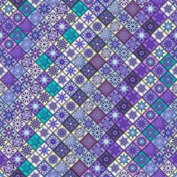 Vintage seamless pattern with tile patchwork elements. Stock Illustration